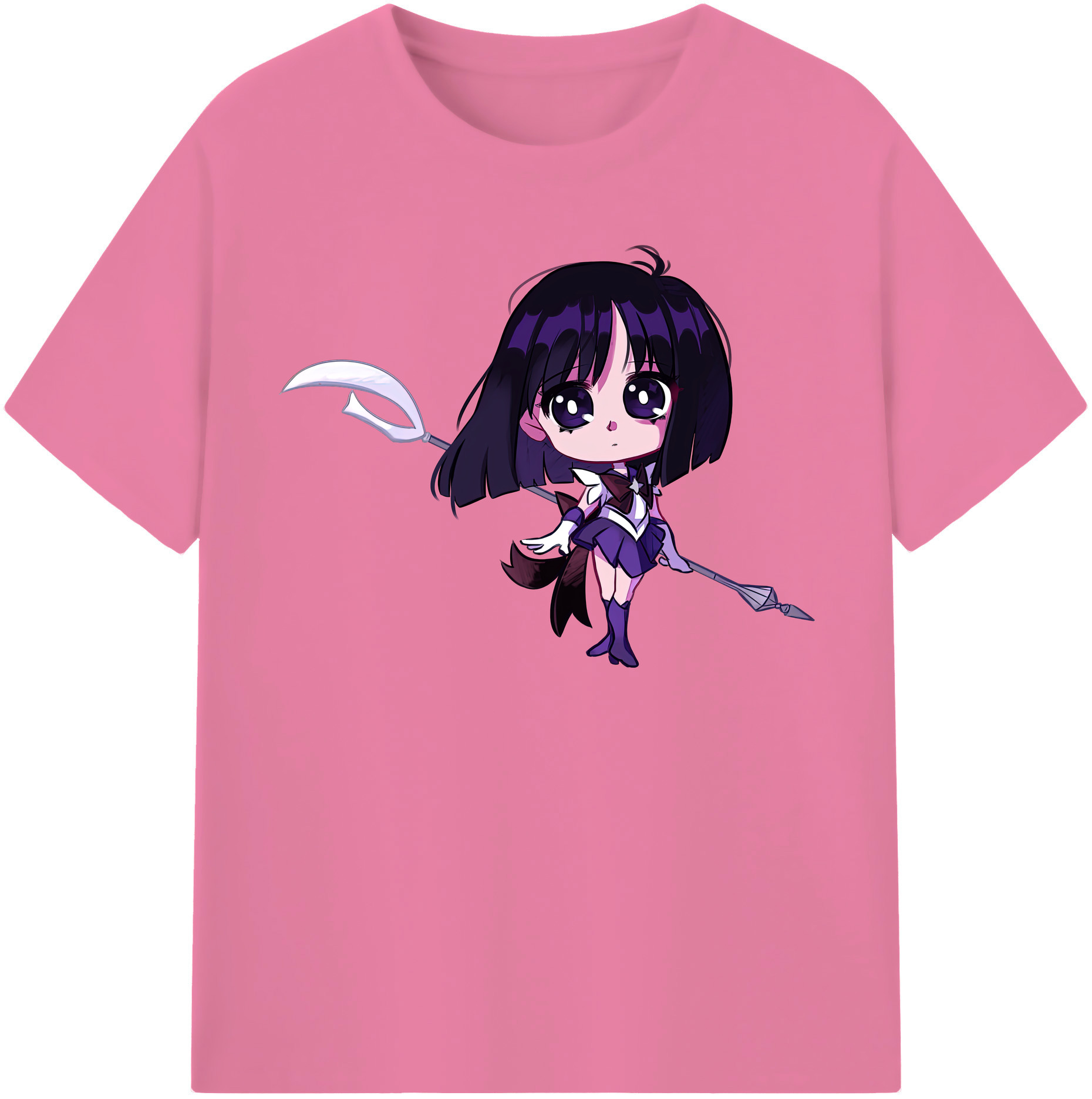 （画像用） 美少女戦士セーラームーン 土萠ほたる Sailor Moon Tomoe Hotaru （セーラーサターン；Sailor Saturn） 綿100％半袖Tシャツ（フロントプリント）